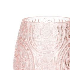 Homla ROSAS üveg lámpa rózsaszín 12x15 cm
