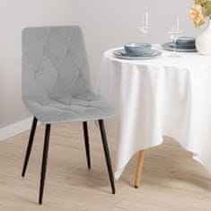 Homla HILLEVI szék szürke szövetből 44x57x88 cm