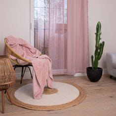 Homla ADI függöny pompomokkal piszkos rózsaszín 140x250 cm