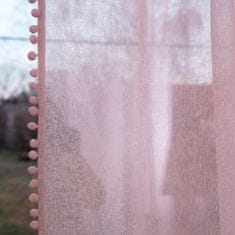 Homla ADI függöny pompomokkal piszkos rózsaszín 140x250 cm