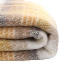 Homla Mustárszínű kockás MANPA takaró 130x170 cm