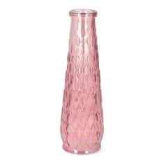 Homla ARCHIE váza dombornyomással rózsaszín 7x22 cm
