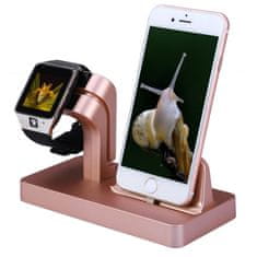 Northix Apple Watch és iPhone készülékekkel kompatibilis USB töltőállomás - Rose gold 