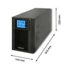 Qoltec UPS | On-line | Pure Sine Wave | 1kVA | 800W | LCD | USB