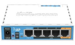 Mikrotik RouterBOARD RB951Ui-2nD, hAP, CPU 650MHz, 5x LAN, 2.4Ghz 802.11b/g/n, USB, 1x PoE kimenet, L4