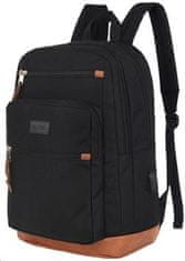 Canyon BPS-5 hátizsák 15.6" ntb-hez, 45 x 31 x 16cm, 22L, USB-A, 3+4 zseb + 1 palackzseb, 2 elválasztó, esőálló, fekete színű