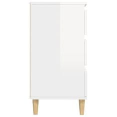 shumee magasfényű fehér szerelt fa tálalószekrény 60 x 35 x 70 cm