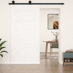 shumee fehér tömör fenyőfa istálló stílusú ajtó 100 x 1,8 x 204,5 cm