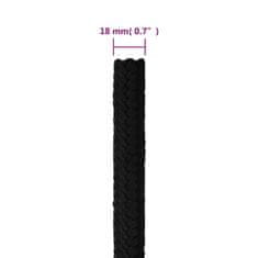Vidaxl fekete poliészter munkakötél 18 mm 25 m 152837