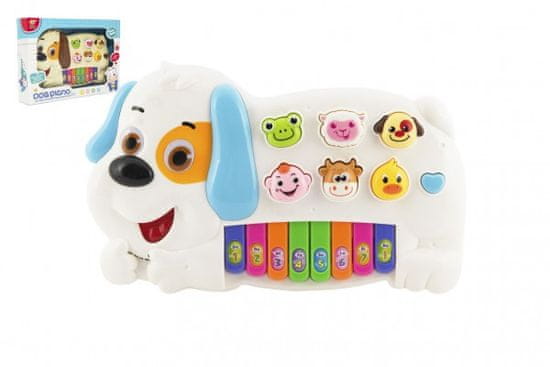 Teddies Szivacs kutya állatokkal műanyag 28cm elemes, hanggal és fénnyel 2 színben 2 színű