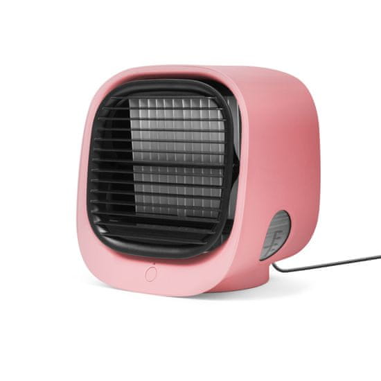 bewello Hordozható mini léghűtő ventilátor - USB - rózsaszín