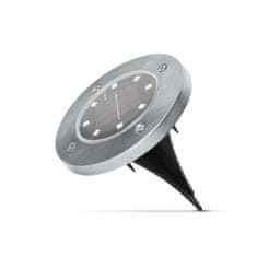 X TECH LED-es leszúrható szolár lámpa - kör alakú - középfehér - 12 cm