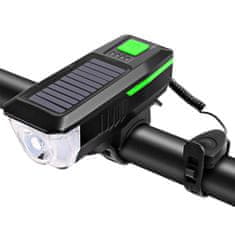 GOTEL Napenergiával újratölthető LED kerékpár lámpa és sziréna 2000mAh USB