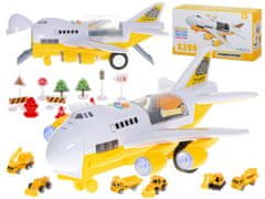 shumee Transporter samolot + 6 aut pojazdy budowlane bok/przód