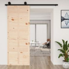 shumee tömör fenyőfa istálló stílusú ajtó 80x1,8x214 cm