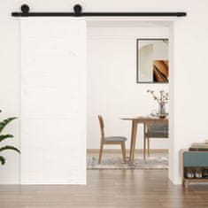 shumee fehér tömör fenyőfa istálló stílusú ajtó 80x1,8x204,5 cm
