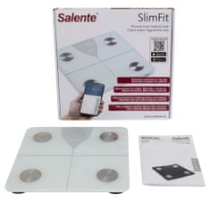 SlimFit, személyi diagnosztikai fitnesz mérleg, Bluetooth, fehér