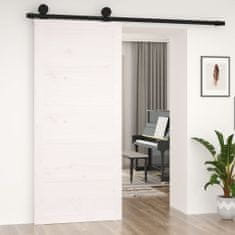 shumee fehér tömör fenyőfa istálló stílusú ajtó 90x1,8x204,5 cm