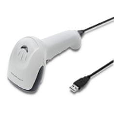 Qoltec vonalkódolvasó 1D | CCD | USB | fehér