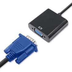 Qoltec adapter Micro HDMI D férfi | VGA női | +3.5mm Audio | 0.2m