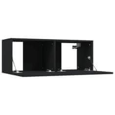 Greatstore 2 db fekete szerelt fa TV-szekrény 80 x 30 x 30 cm