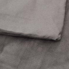 Greatstore szürke szövet súlyozott takaró huzattal 200 x 225 cm 13 kg