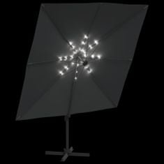Greatstore antracit konzolos napernyő LED-del 400x300 cm