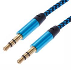 Northix 1 m szőtt 3,5 mm-es Aux kábel - kék 