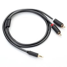 Ugreen AV102 audio kábel 3.5mm mini jack / 2RCA 1.5m, fekete