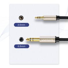 Ugreen audio kábel TRS 3.5mm jack / 6.35mm jack 1m, szürke