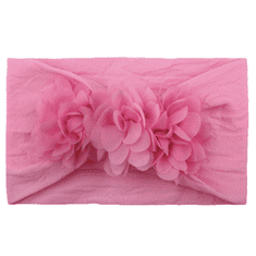 KOMFORTHOME Széles rózsaszín virágos fejpánt a baba lány mikroszálas lánynak