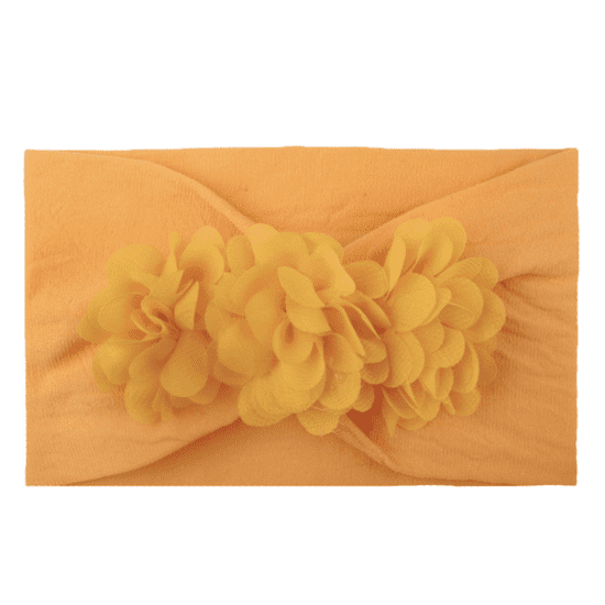 KOMFORTHOME Széles sárga virágos fejpánt a baba lány mikroszálas lánynak