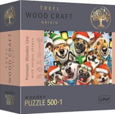 Trefl Wood Craft Origin puzzle karácsonyi kutyák 501 darab
