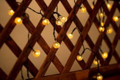 Polux Napelemes kerti lámpa LED dekoratív GIRLANDA LÁNCFÉNY 30x LED GOLYÓKAT 2700K Meleg fehér