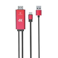 Northix USB-C-HDMI kábel USB-A csatlakozóval - piros 