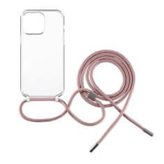 FIXED Pure Neck védőtok rózsaszín nyakpánttal Apple iPhone 14 számára FIXPUN-928-PI