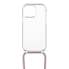 FIXED Pure Neck védőtok rózsaszín nyakpánttal Apple iPhone 14 számára FIXPUN-928-PI