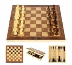 hurtnet 3 az 1-ben fa sakk és dáma 34×34cm XL