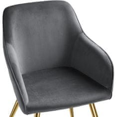 tectake Marilyn bársony kinézetű székek, arany színű