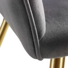tectake 4 Marilyn bársony kinézetű szék, arany színű