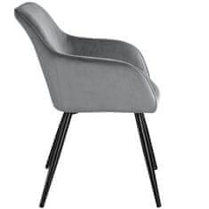 tectake 6 Marilyn bársony kinézetű szék, fekete színű