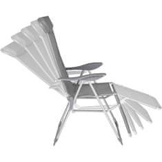 tectake 2 Háttámlás és lábtartós alumínium kerti szék