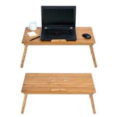 tectake Laptoptartó asztalka ágyba 72 x 35 x 26 cm, összecsukható, dönthető, magassága állítható