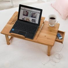 tectake Laptoptartó asztalka ágyba 55 x 35 x 29 cm, összecsukható, dönthető, magassága állítható