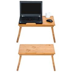 tectake Laptoptartó asztalka ágyba 55 x 35 x 29 cm, összecsukható, dönthető, magassága állítható
