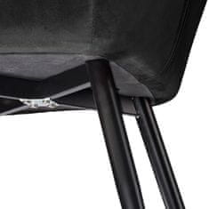 tectake 4 Marilyn bársony kinézetű szék, fekete színű
