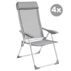 tectake 4 alumínium kerti összecsukható szék fejtámasszal
