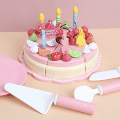 BB-Shop Dřevěný narozeninový dort růžový