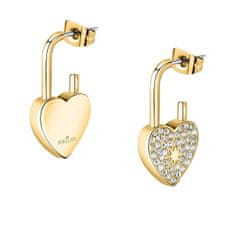 Morellato Romantikus aranyozott fülbevaló kristályokkal 4G Logo Boule SABG27