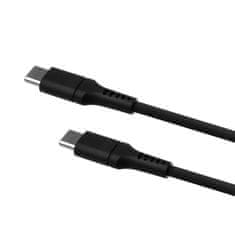 FIXED Liquid silicone rövid töltő- és adatkábel USB-C/USB-C csatlakozókkal és PD támogatással, 0,5m, USB 2.0, 60W FIXDLS-CC05-BK, fekete